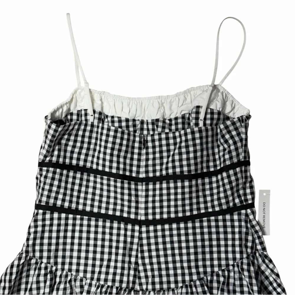 For Love & Lemons Black Gingham Georgia Midi Dress Womens XL - Picture 6 of 8